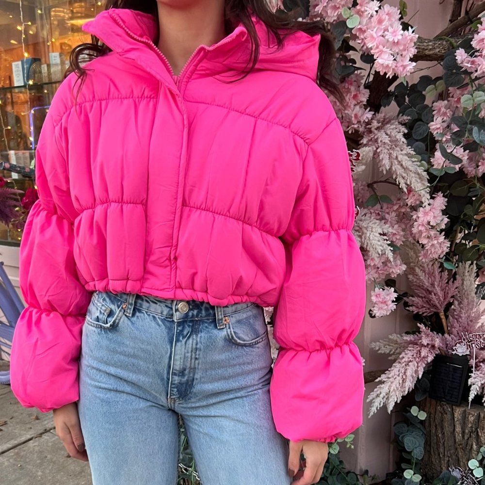 Gabriella High Neckline Hooded Puffer